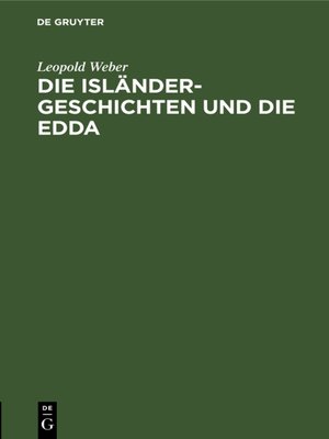 cover image of Die Isländer-Geschichten und die Edda